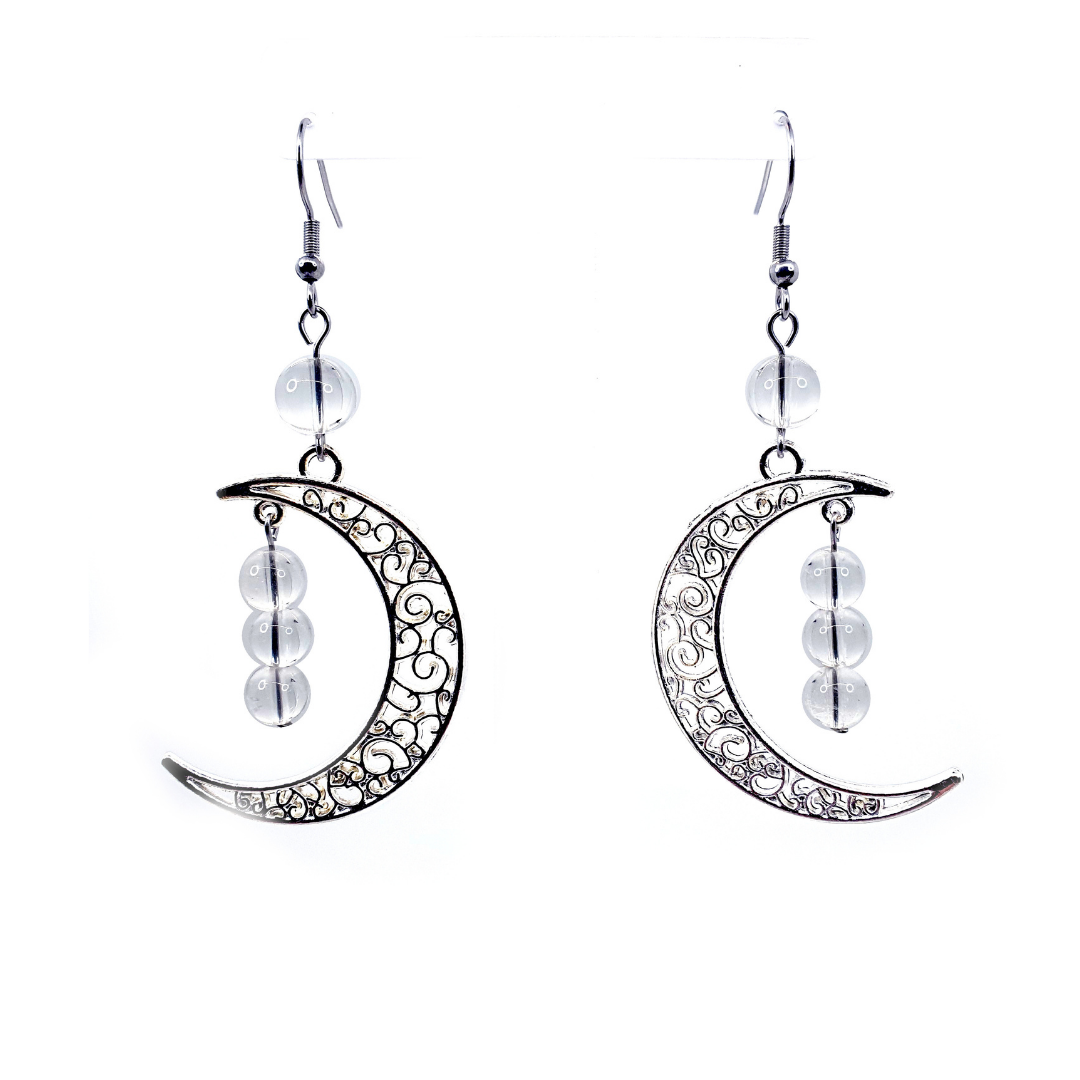 Boucles d&#39;oreilles Cristal de roche - 6 et 8 mm