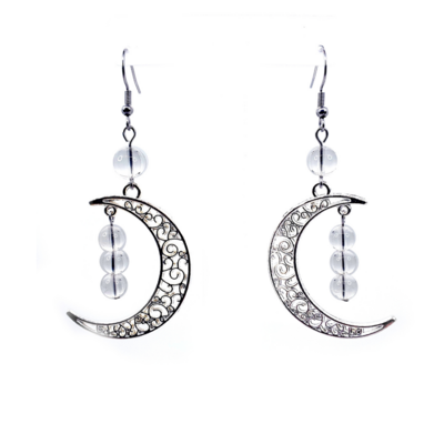Boucles d&#39;oreilles Cristal de roche - 6 et 8 mm