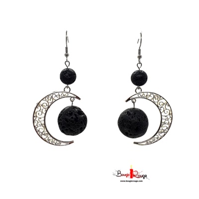 Boucles d'Oreilles - Pierre de Lave - 10 &amp; 20 mm