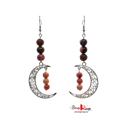 Boucles d'Oreilles - Rhodonite - 6 &amp; 8 mm