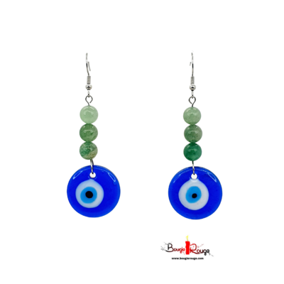 Boucles d'Oreilles - Aventurine verte - 8 mm