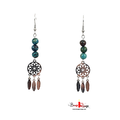 Boucles d'Oreilles - Chrysocolle - 6 mm
