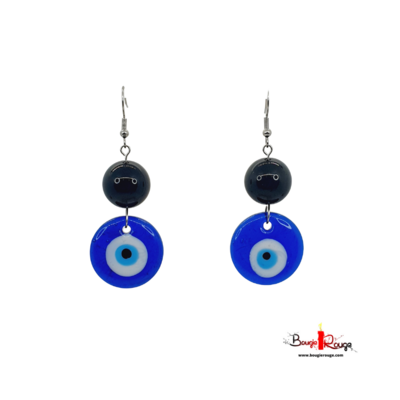 Boucles d'Oreilles - Obsidienne œil céleste - 16 mm