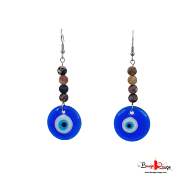 Boucles d'Oreilles - rhodonite - 6 mm mat