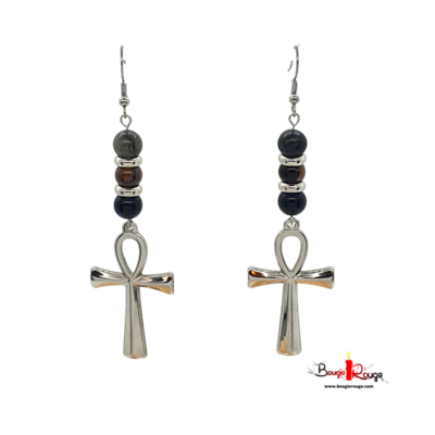 Boucles d'Oreilles - Protection - Ankh - 8 mm