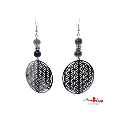 Boucles d'Oreilles - Quartz fumé - 8 mm