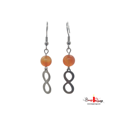 Boucles d'Oreilles - Cornaline - 8 mm