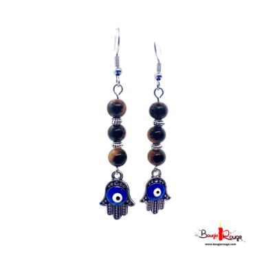 Boucles d&#39;Oreilles - Oeil de tigre - 6 mm