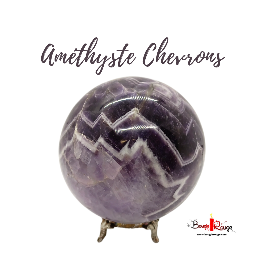 Sphère d&#39;Améthyste Chevrons - 828 gr