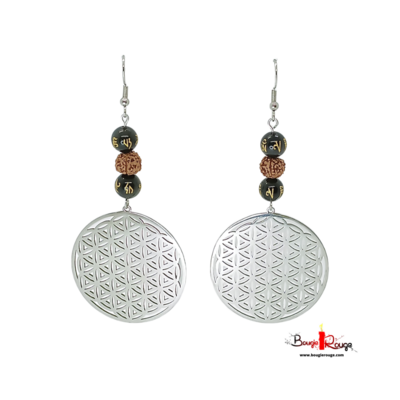 Boucles d'Oreilles - Obsidienne noire Ôm - 8 mm