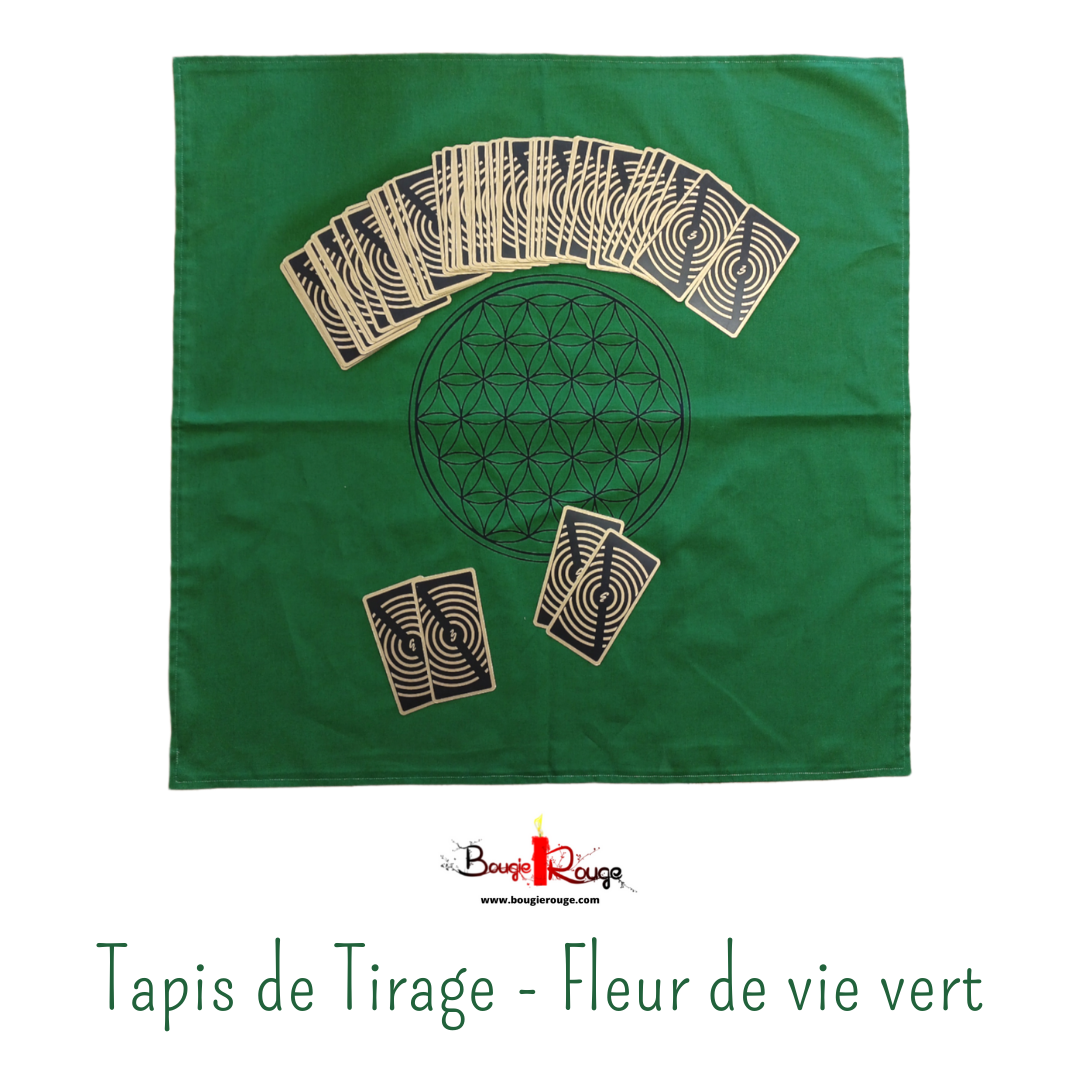 Tapis de Tirage - Fleur de vie - Vert