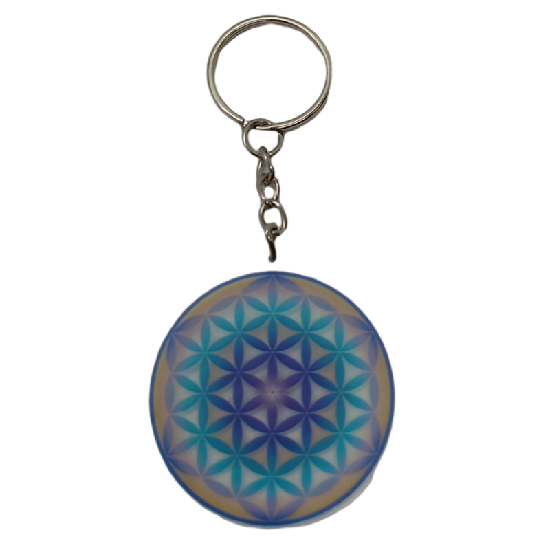 Porte-clés Yoga Fleur De Vie - Motif Fleur - Argenté - Neuf Avec étiquette