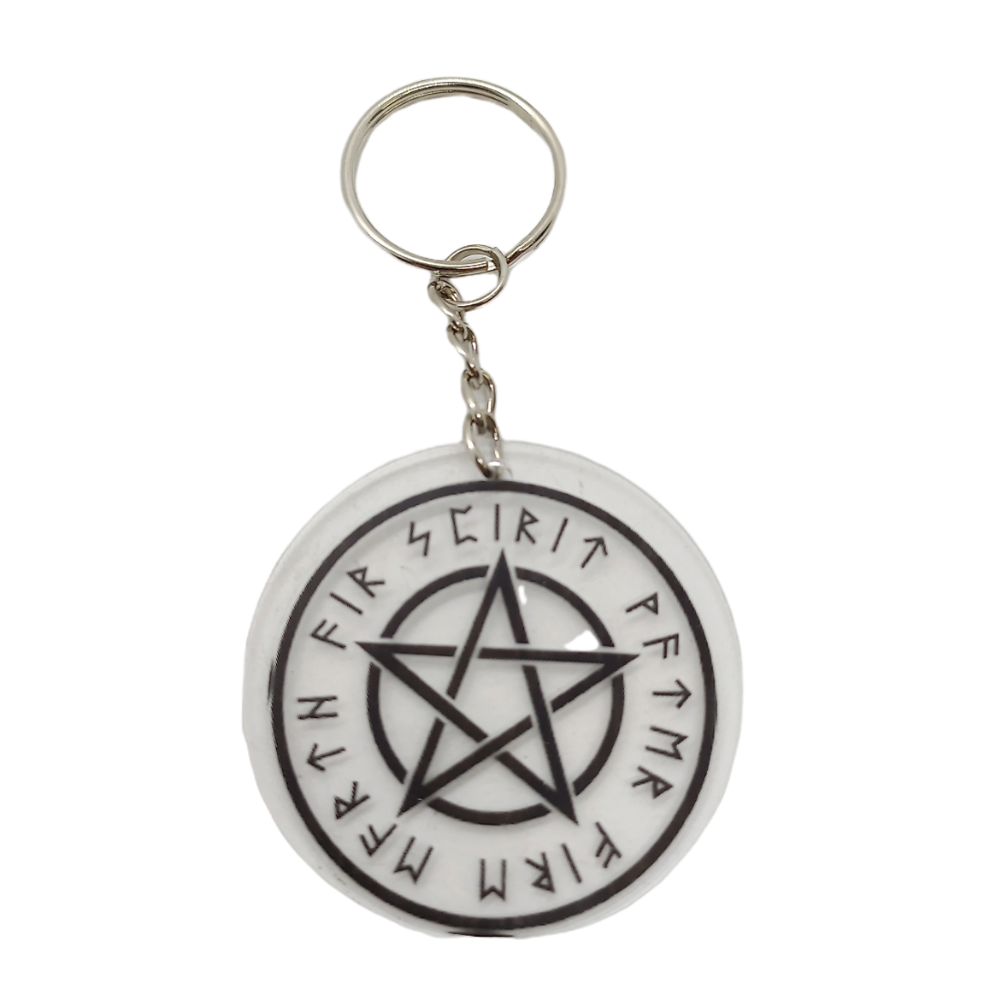 Porte-clés Pentacle avec runes