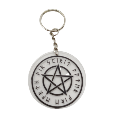 Porte-clés Pentacle avec runes