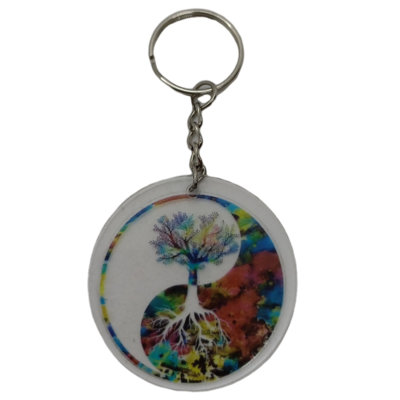 Porte-clés Yggdrasil avec Yin Yang
