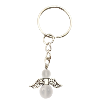 Porte-clés ange - Cristal de roche mat