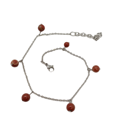 Bracelet de cheville - Jaspe rouge
