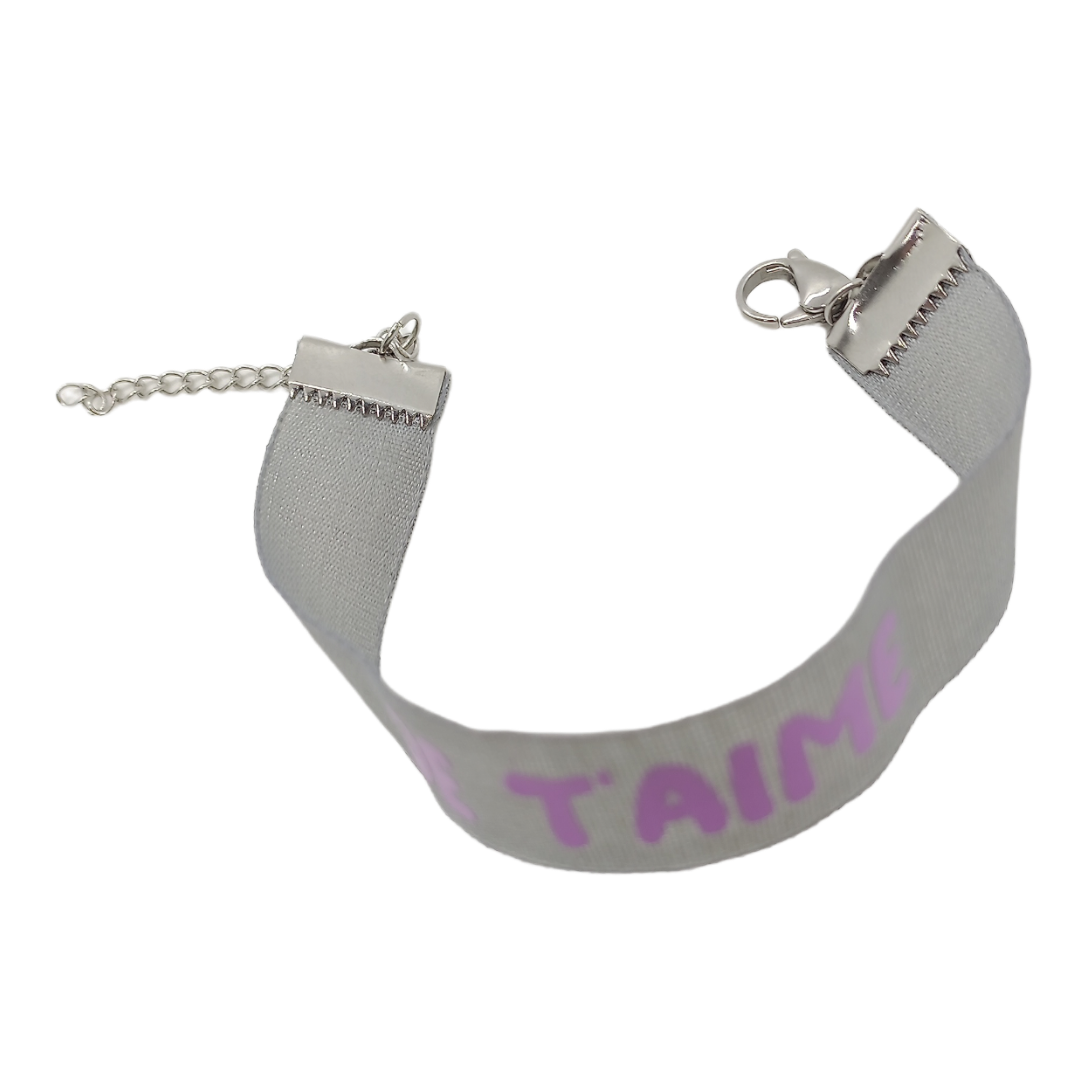 Bracelet en tissu - Je t&#39;aime