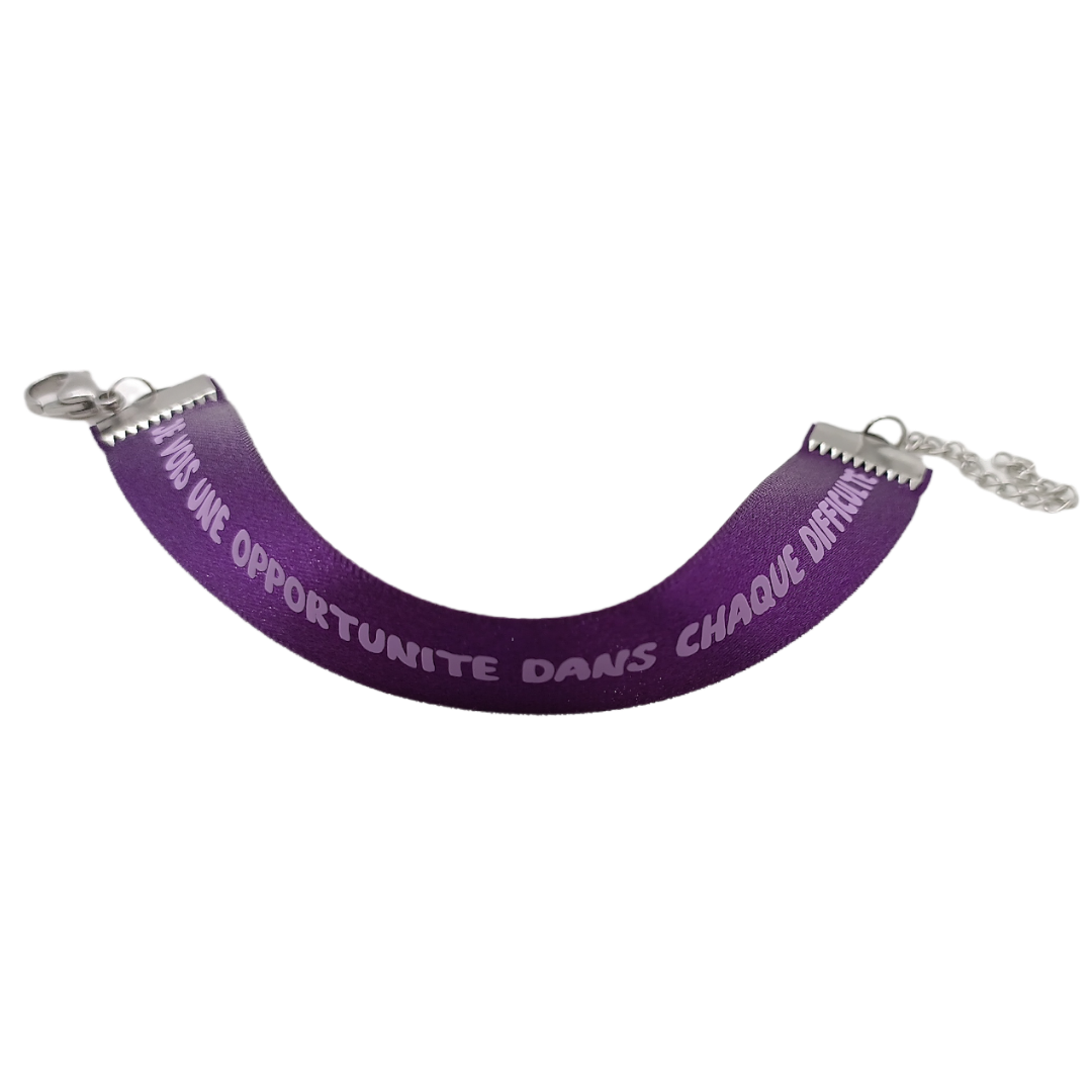 Bracelet en tissu - Je vois une opportunité dans chaque difficulté
