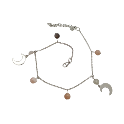 Bracelet de cheville - Pierre de lune et sa petite lune