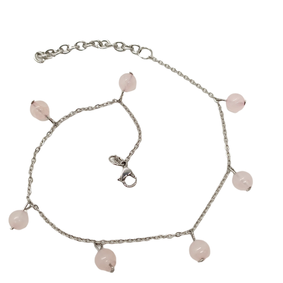 Bracelet de cheville - Quartz rose