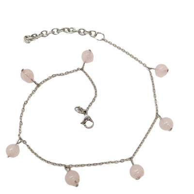 Bracelet de cheville - Quartz rose
