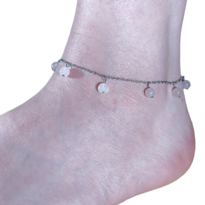 Bracelet de cheville - Quartz rose