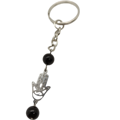 Porte-clés - Tourmaline et Main de Fatima