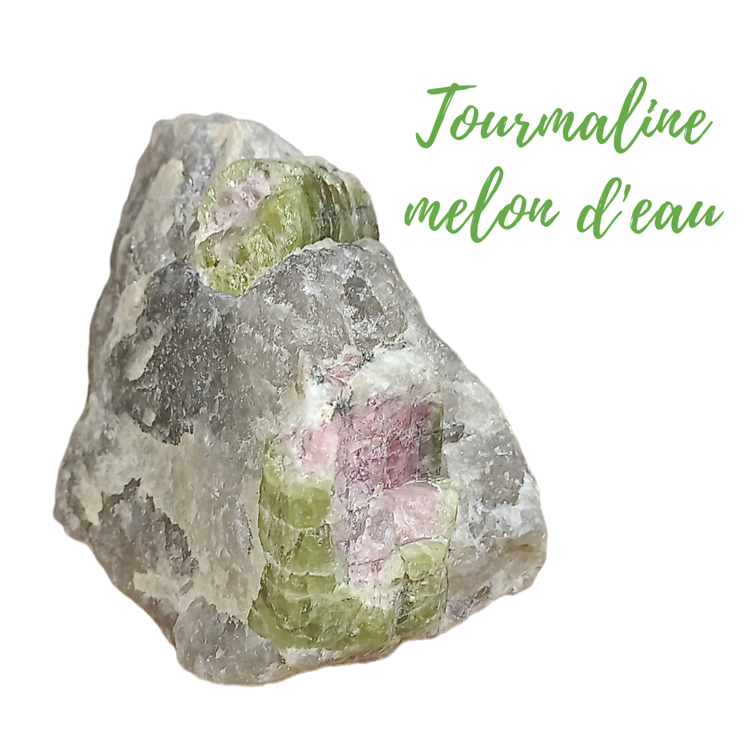 Tourmaline melon d&#39;eau brute - 526gr