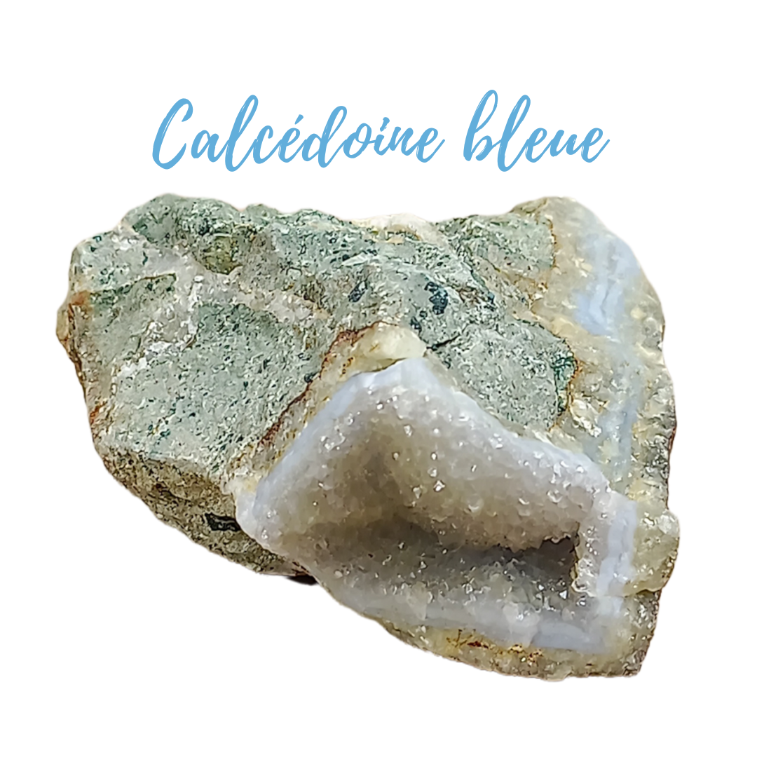 Calcédoine bleue brute