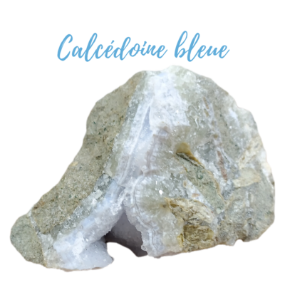 Calcédoine bleue brute