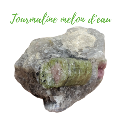Tourmaline melon d&#39;eau brute - 316gr