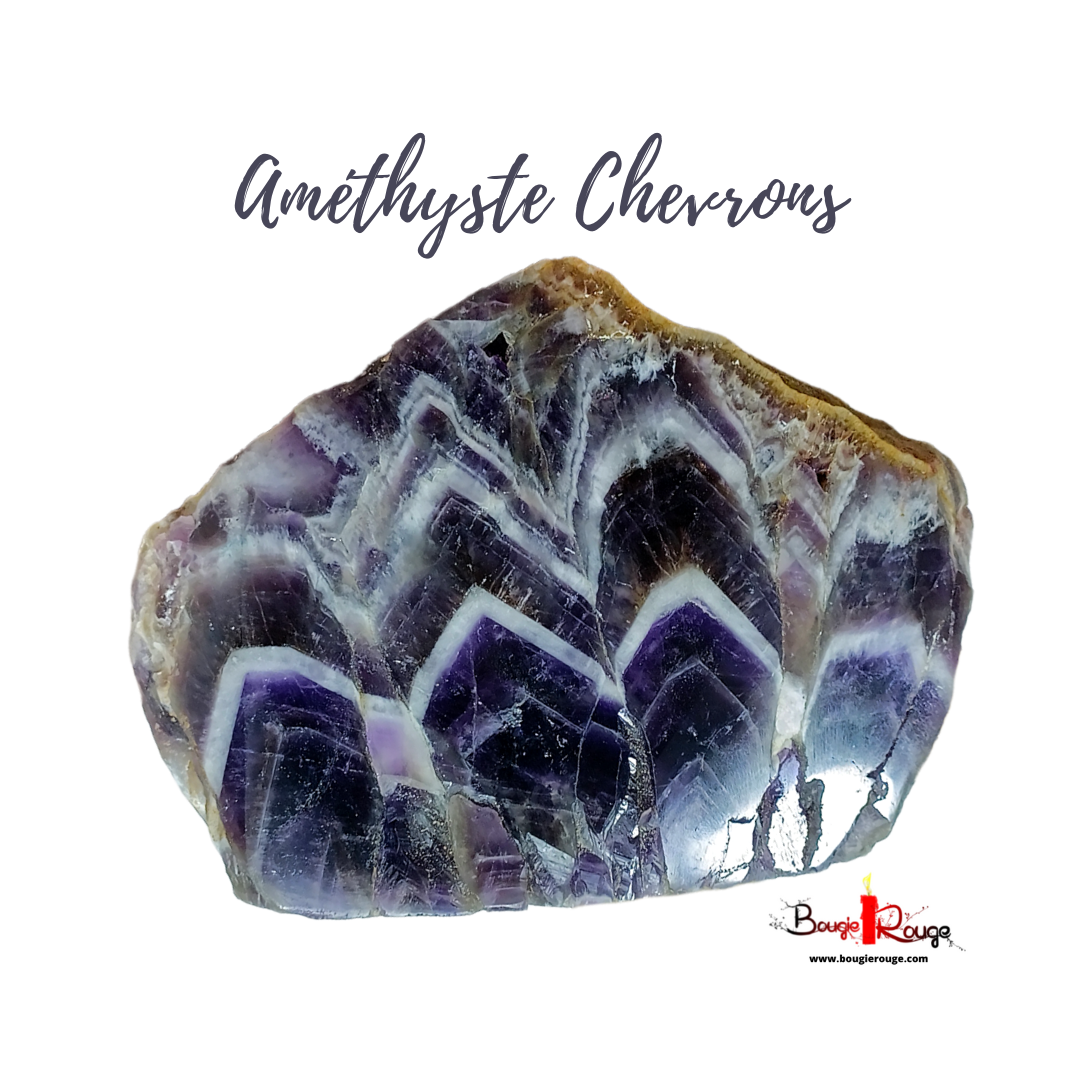 Améthyste chevron - semi polie - 930gr