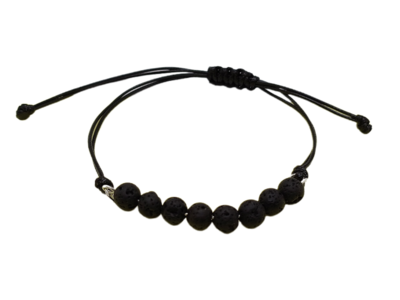 Bracelet en macramé - Pierres de lave