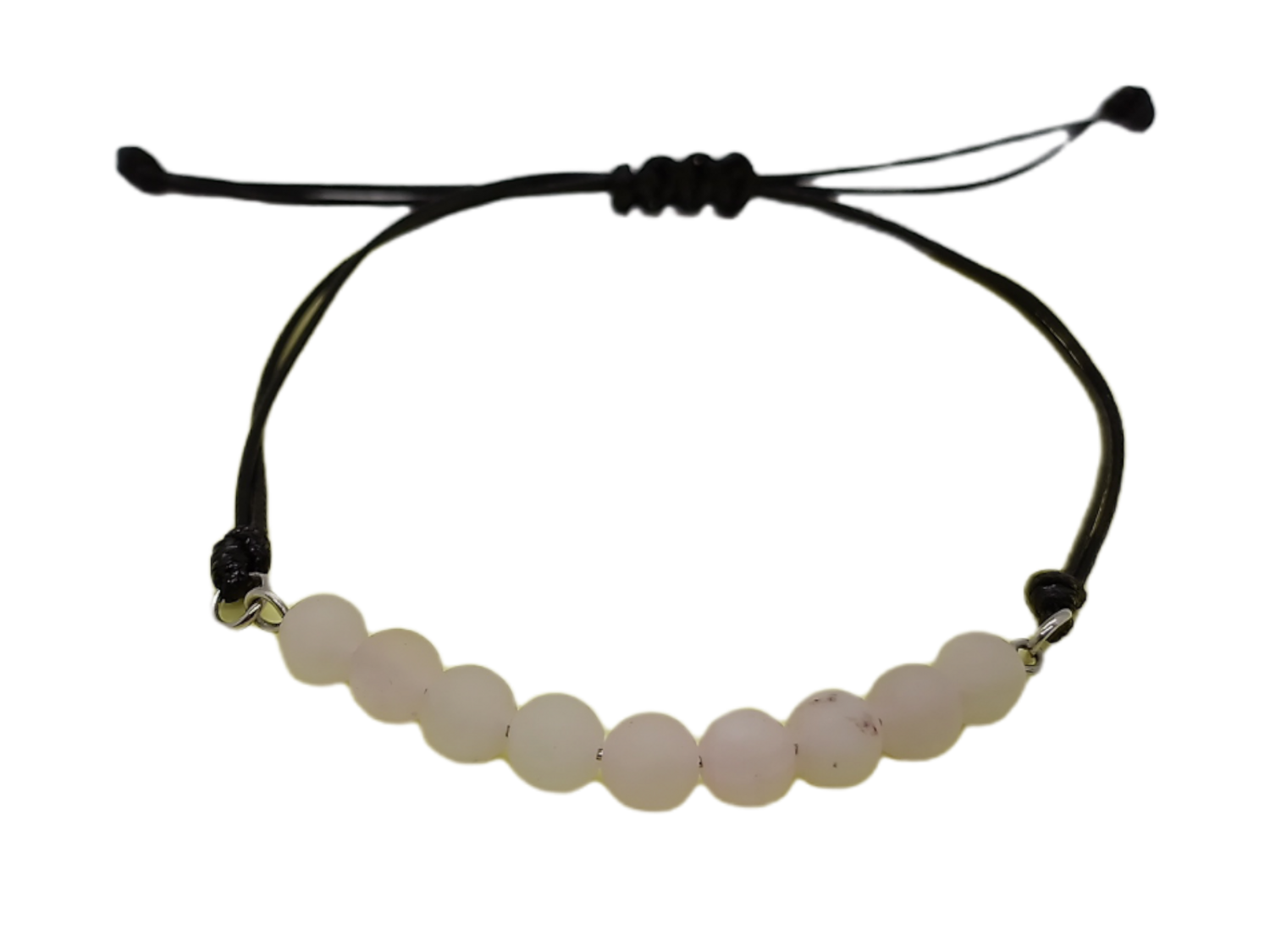 Bracelet en macramé - Quartz rose mat