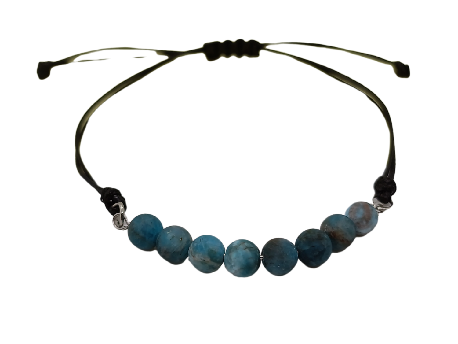 Bracelet en macramé - Apatite mat