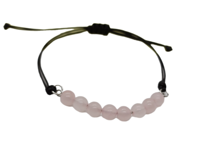Bracelet en macramé - Quartz rose