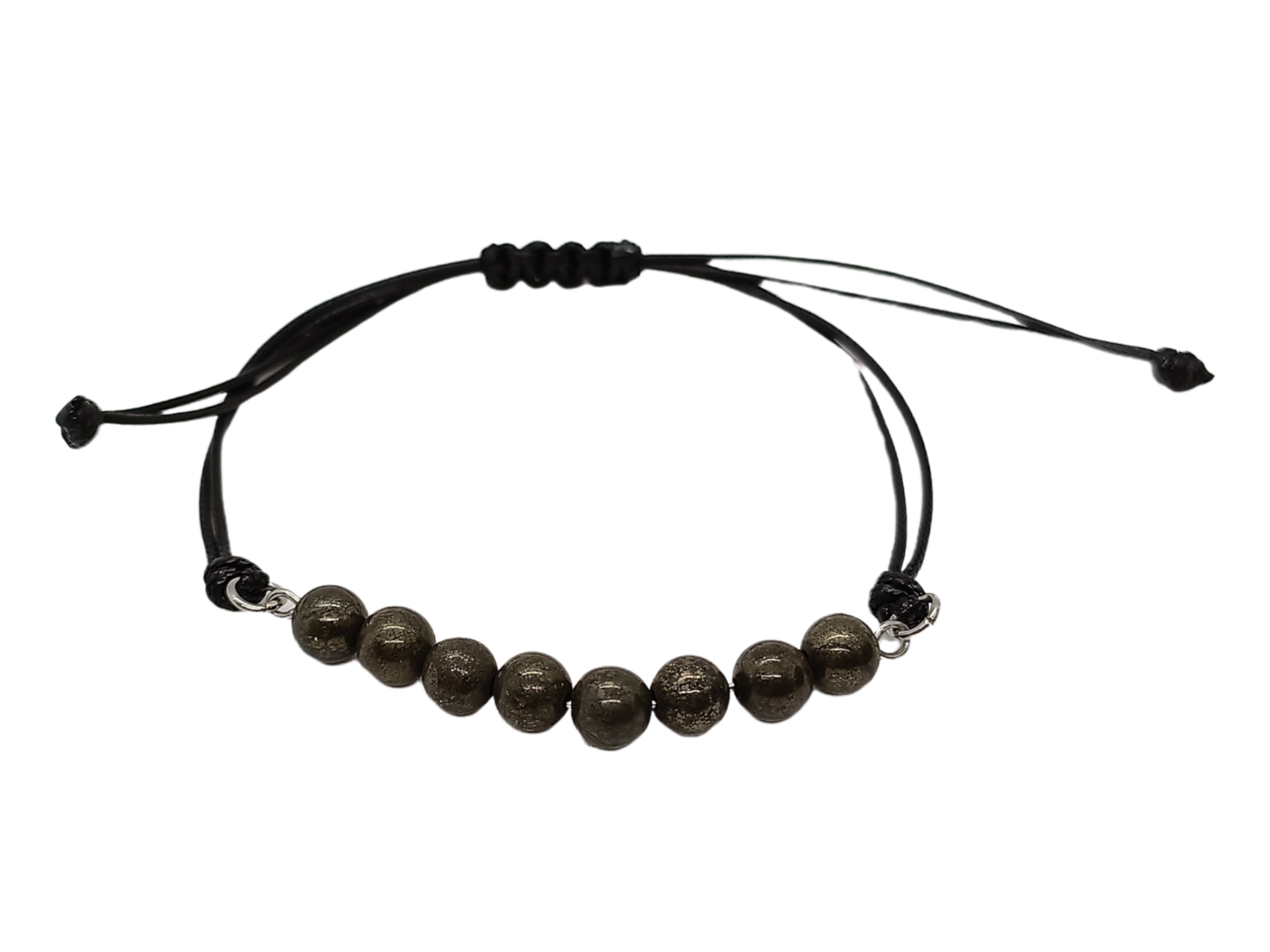 Bracelet en macramé - Pyrite