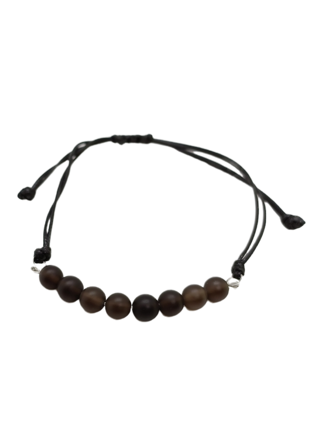 Bracelet en macramé - Quartz fumé mat