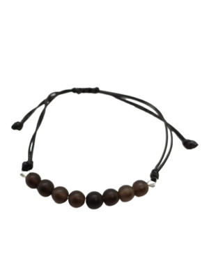 Bracelet en macramé - Quartz fumé mat