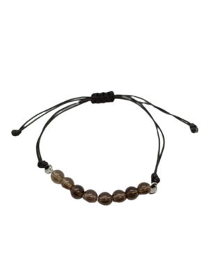 Bracelet en macramé - Quartz fumé