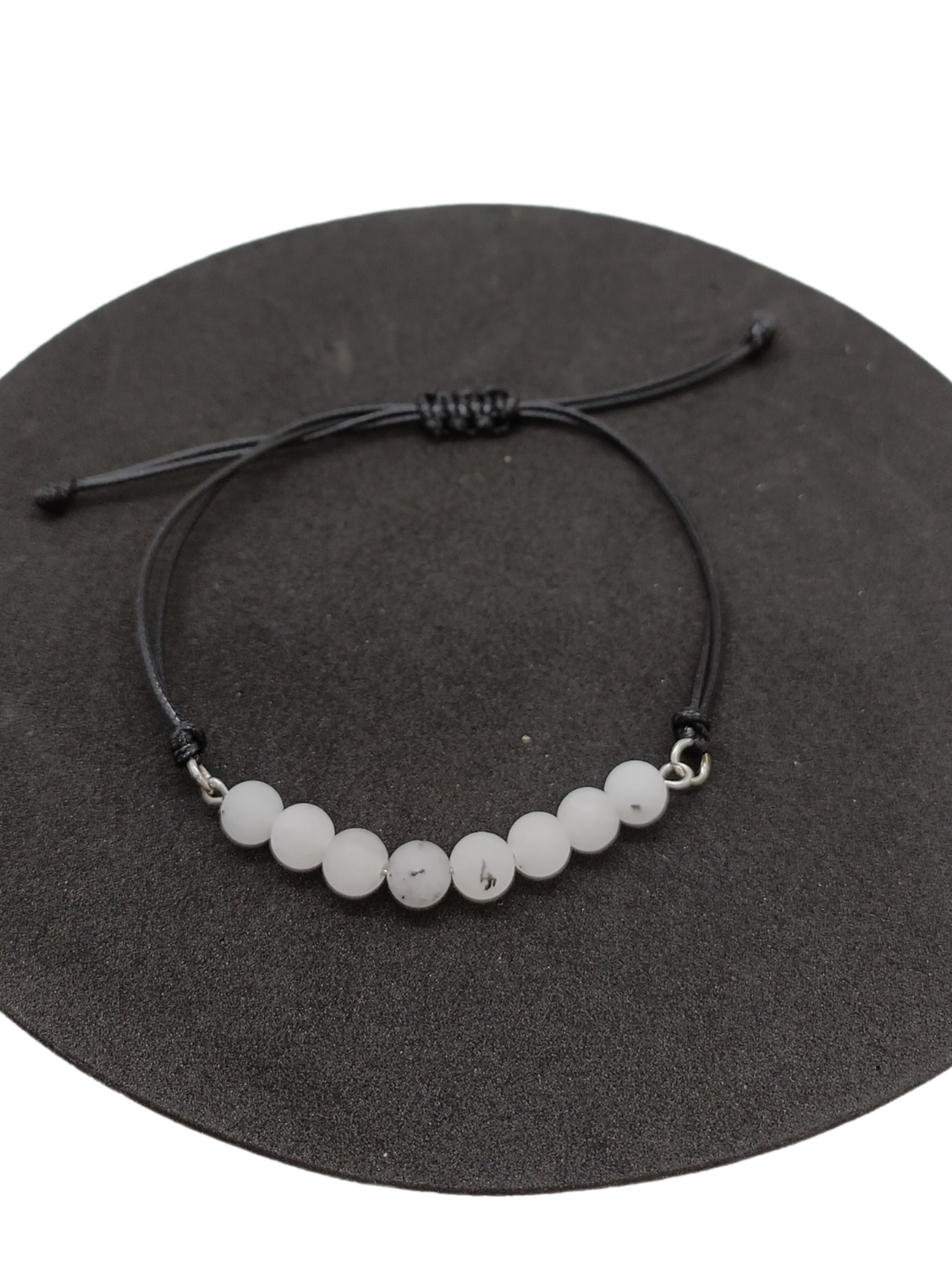 Bracelet en macramé - Quartz avec inclusion de Tourmaline