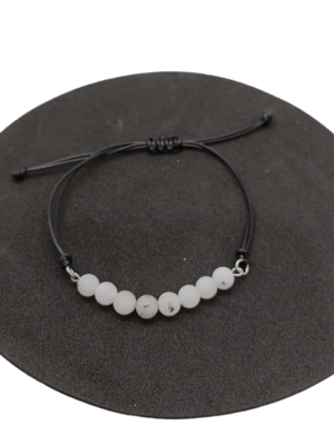 Bracelet en macramé - Quartz avec inclusion de Tourmaline