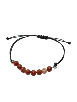 Bracelet en macramé - Jaspe rouge