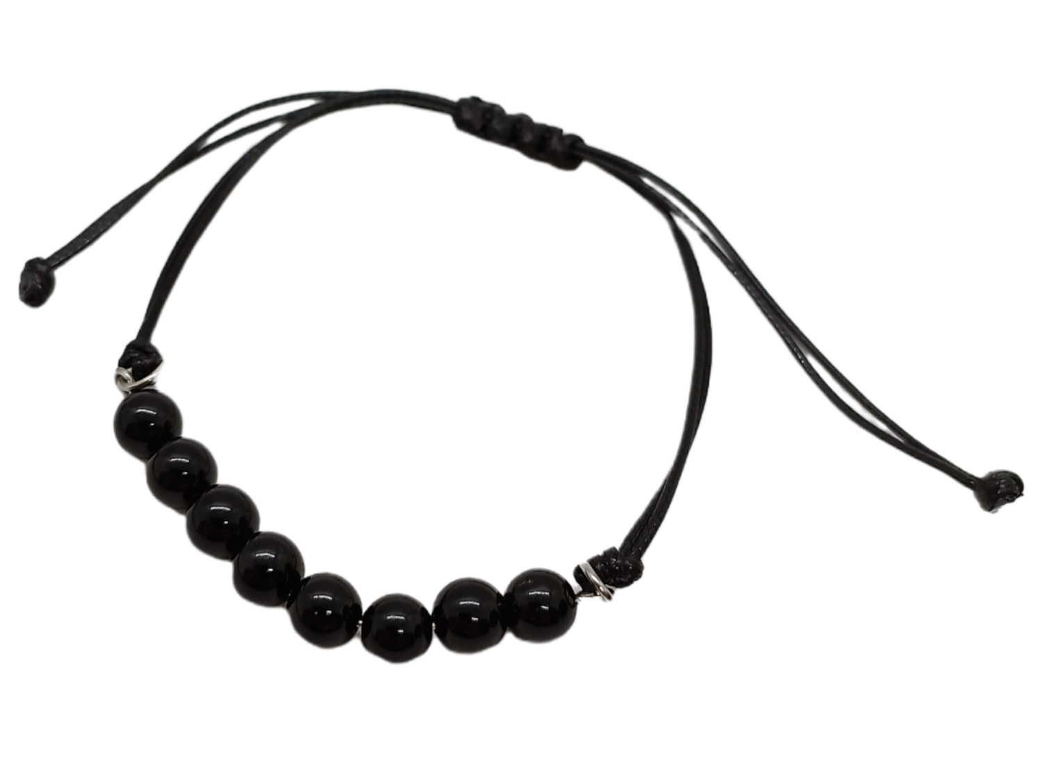 Bracelet en macramé - Tourmaline noire