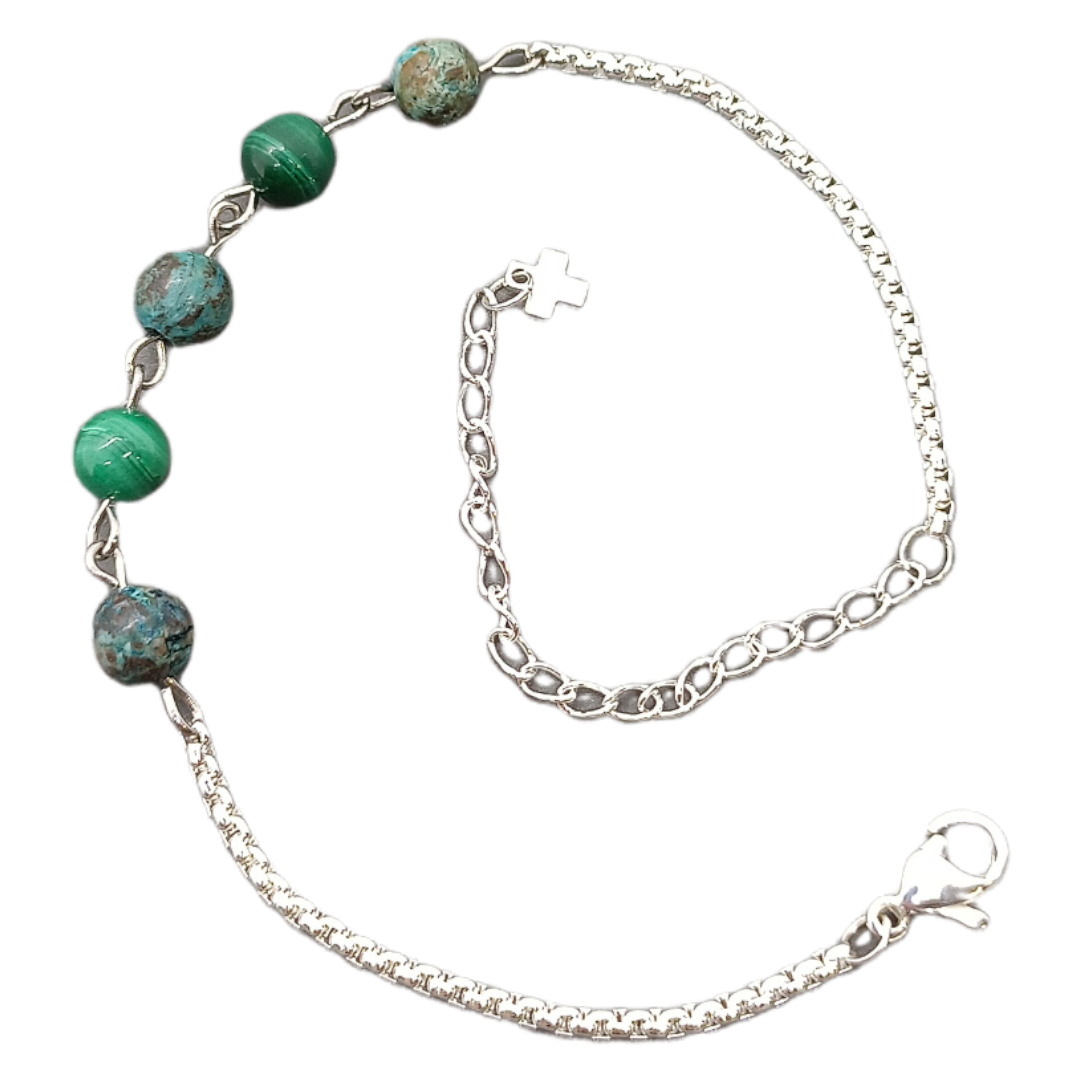 Bracelet - Chrysocolle et Malachite