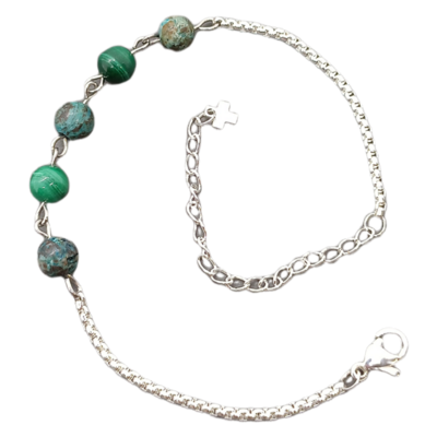 Bracelet - Chrysocolle et Malachite