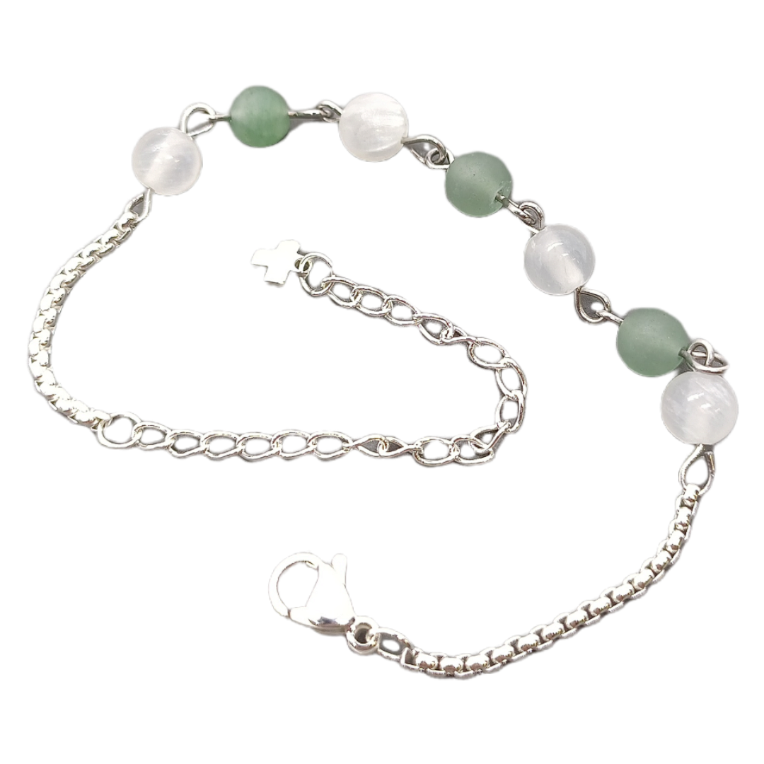 Bracelet - Sélénite et Aventurine mate