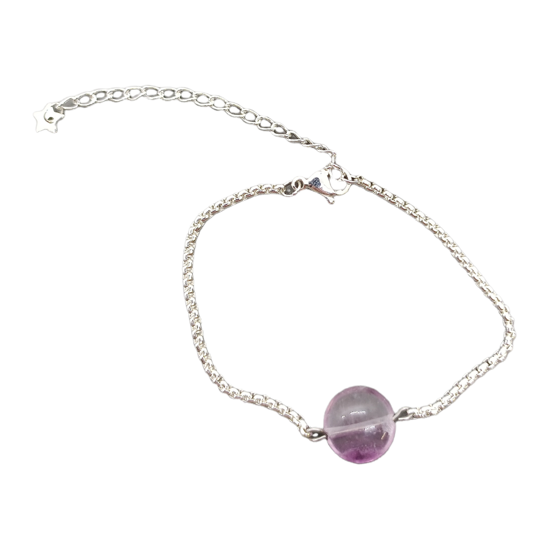 Bracelet - Disque plat de Fluorite