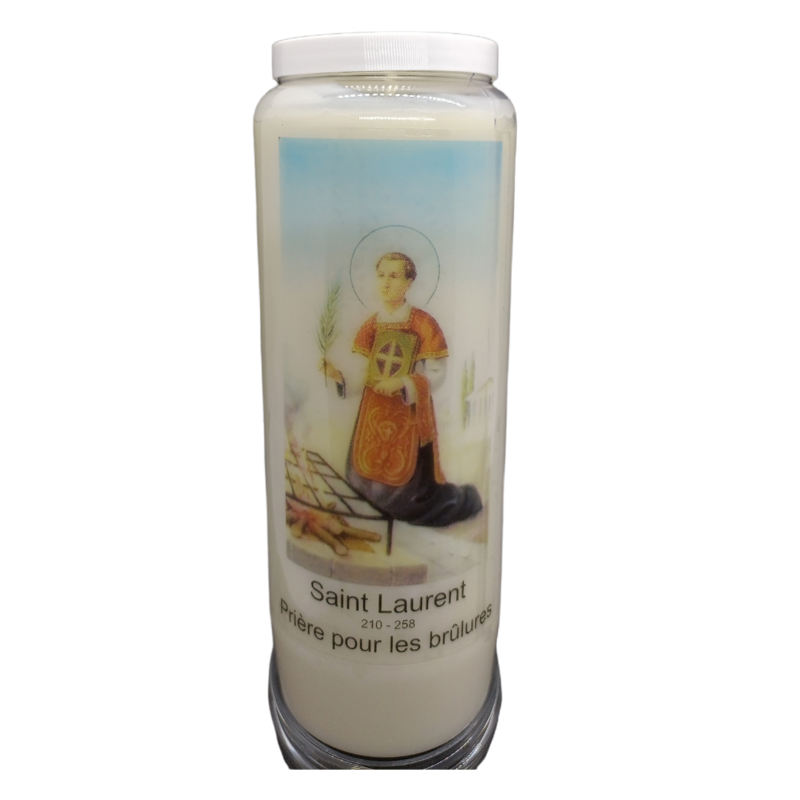 Bougie Neuvaine en cas de brûlures - Saint Laurent